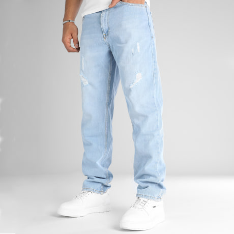 LBO - Vaquero Relaxed Straight Fit Con Destroy 2788 Azul Denim Lavado