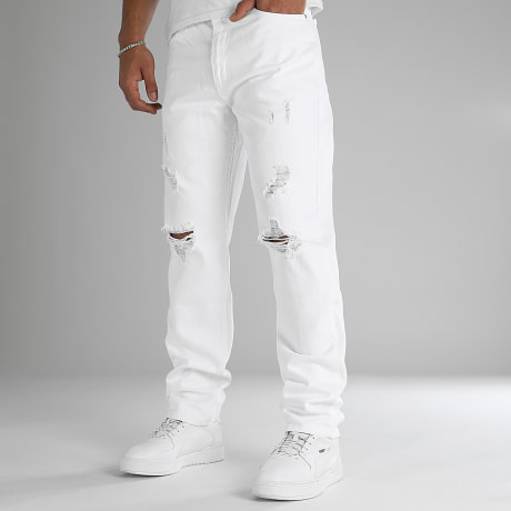 LBO - Vaqueros rectos relajados Destroy 2778 Denim blanco