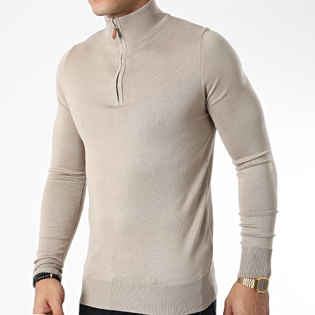 Fins de Séries - Beige Zip Neck Sweater
