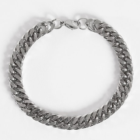 LBO - Pulseira de malha curvada de 8 mm em prata