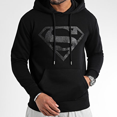Superman - Glitter Logo Superman Kapuzen-Sweatshirt Schwarz