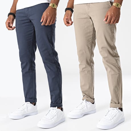 Jack And Jones - Lote de 2 Pantalones Chino Marco Dave Beige Marino