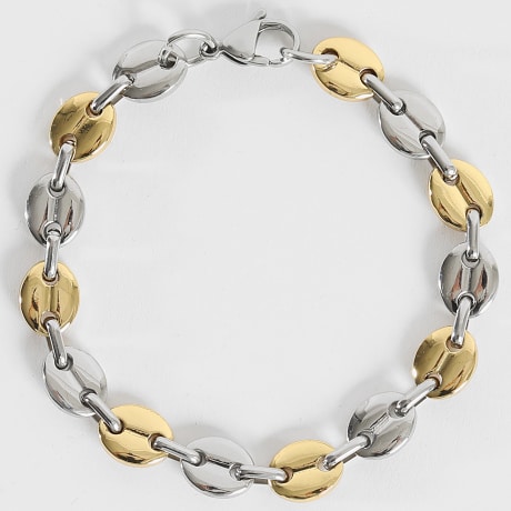 LBO - Pulseira de prata dourada Grain De Café 8mm