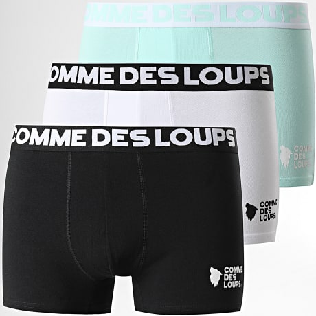 Comme Des Loups - Juego De 3 Calzoncillos Clásicos Negro Blanco Menta Verde