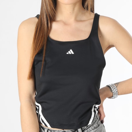 Adidas Sportswear - Débardeur Crop Femme 3 Stripes HT9430 Noir