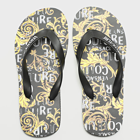 Versace Jeans Couture - Chanclas de mujer 74YA3SQ7 Negro Renaissance