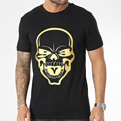 Mac Tyer Untouchable - Tee Shirt Skull Noir Doré