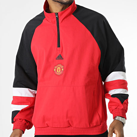 Adidas Sportswear - Sweat Col Zippé Manchester United Icon HT2000 Rouge