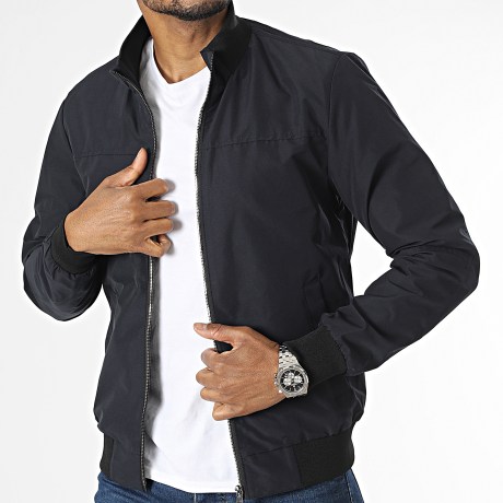 Kymaxx - Chaqueta azul marino con cremallera