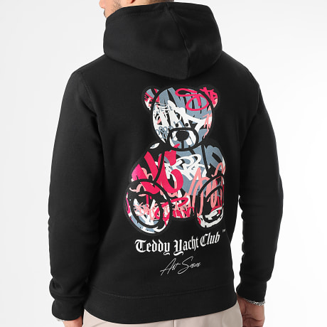 Teddy Yacht Club - Art Serie Roze Hoodie Zwart