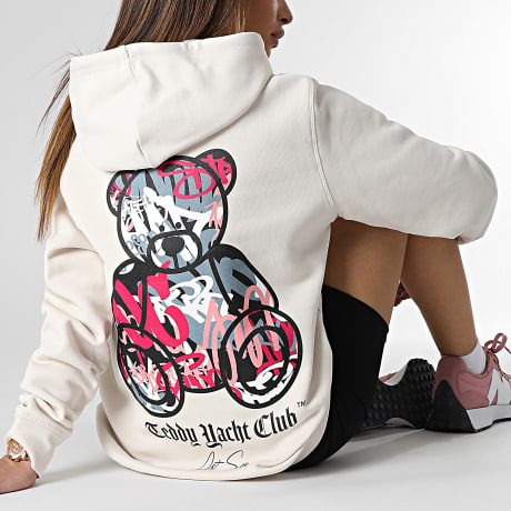 Teddy Yacht Club - Camisola com capuz Art Series para mulher Rosa Bege