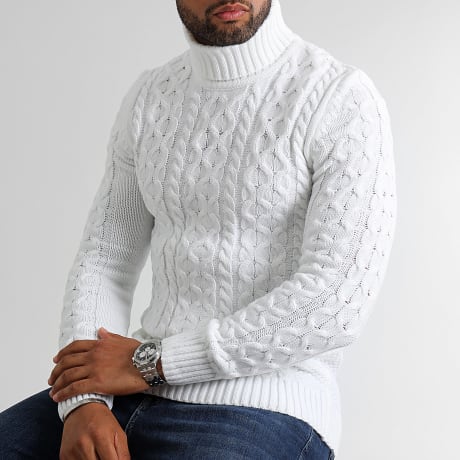 LBO - Camisola de gola alta torcida 0357 Branco