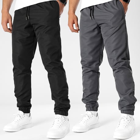 LBO - Lot De 2 Pantalons Jogging Diamant 1070510 Noir Gris Anthracite