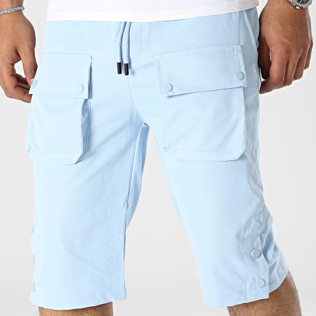 Fusional - Pantalones cortos cargo azul claro