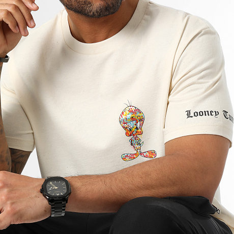 Looney Tunes - Tee Shirt Oversize Large Sleeves Tweety Graff Beige