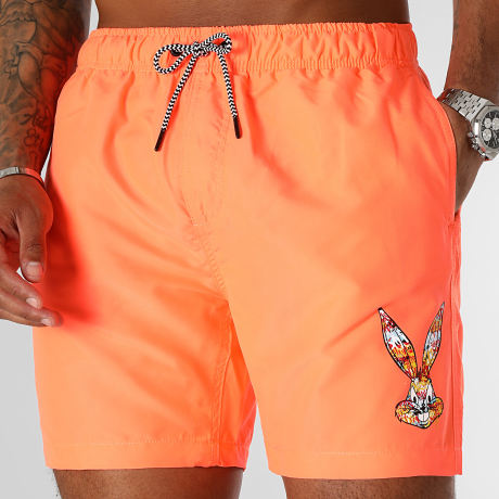 Looney Tunes - Pantaloncini da bagno Bugs Bunny Graff Arancione Fluo