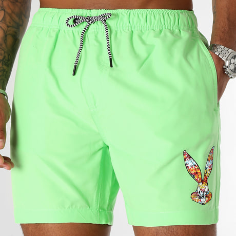 Looney Tunes - Pantaloncini da bagno Bugs Bunny Graff verde fluo