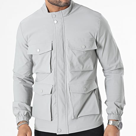 Fusional - Chaqueta gris con cremallera