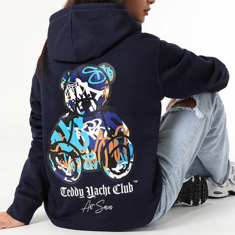 Teddy Yacht Club - Camisola com capuz Art Series para mulher Azul-marinho