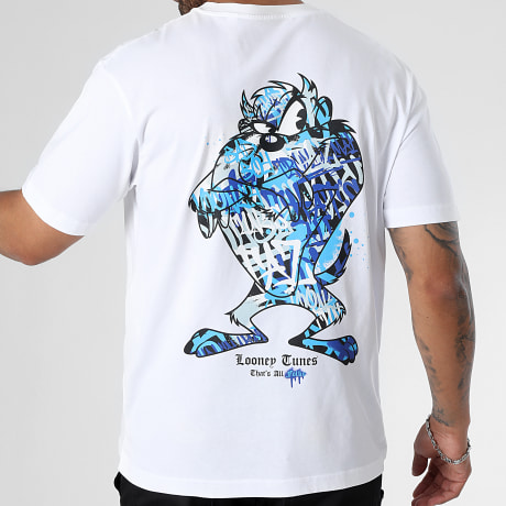 Looney Tunes - Camiseta Oversize Large Taz Graff Milano Blanco