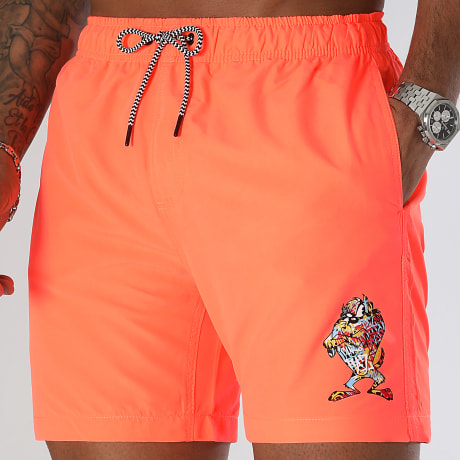 Looney Tunes - Short De Bain Taz Graff Orange Fluo