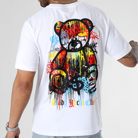 Teddy Yacht Club - T-Shirt Oversize Large Art Series Dripping Weiß