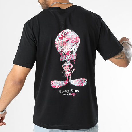 Looney Tunes - Tee Shirt Oversize Large Tweety Graff Pink Noir