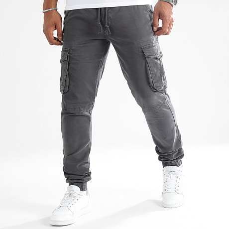 Fusional - Pantalones Cargo Gris Carbón