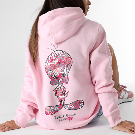 Looney Tunes - Sweat Capuche Femme Tweety Graff Pink Rose