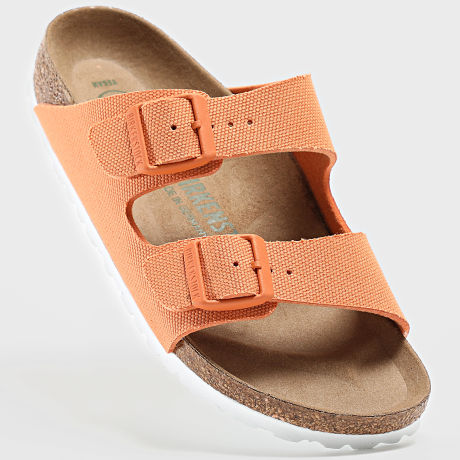 BIRKENSTOCK - Sandalias de mujer Arizona Rivet Logo Vegan Canvas Papaya