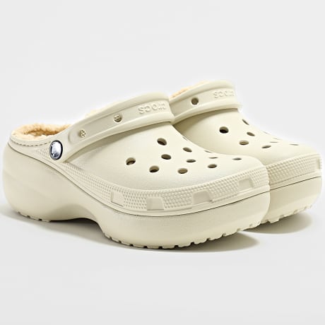 Crocs - Claquettes Classic Platform Lined 207938 Bone