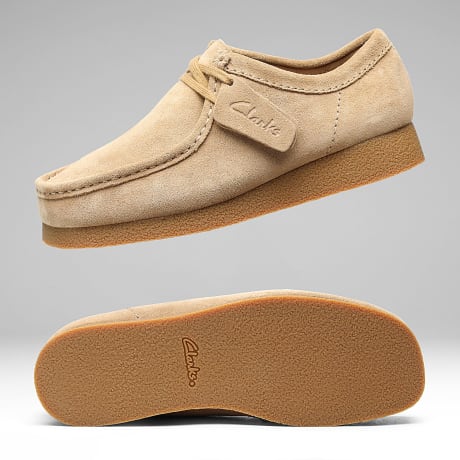 Clarks - Wallabee Evo Dark Sand Suede Shoes