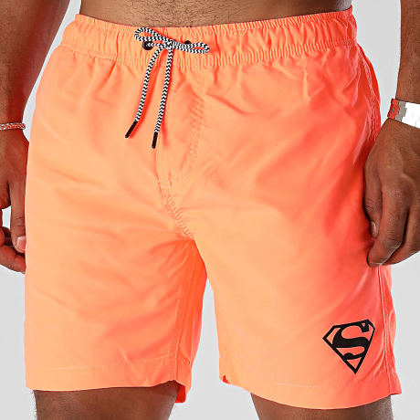 Superman - Superman Logo Badeshorts Fluo Orange Schwarz