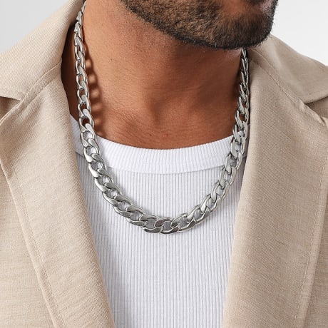 LBO - Collier Maille Gourmette 10mm Argenté