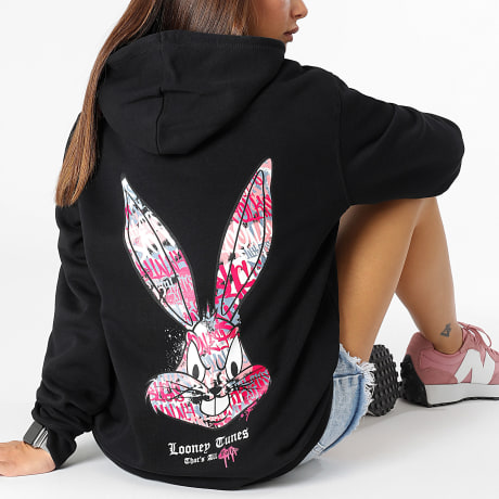 Looney Tunes - Sweat Capuche Femme Bugs Bunny Graff Pink Noir