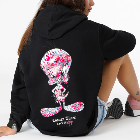 Looney Tunes - Sweat Capuche Femme Tweety Graff Pink Noir