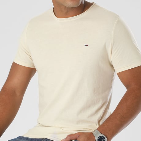 Tommy Jeans - Tee Shirt Slim Jaspe 9586 Beige