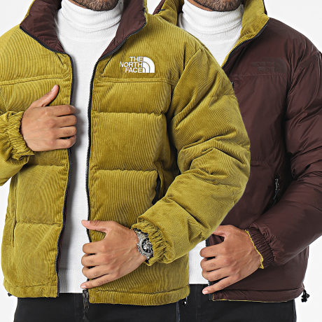 The North Face - Abrigo Nuptse Reversible Verde Burdeos