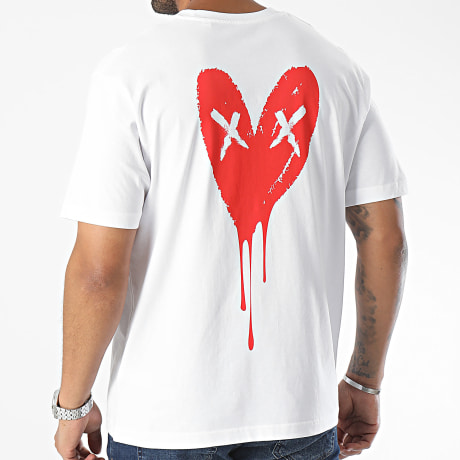 Luxury Lovers - Camiseta Oversize Large Heart Series Rojo Blanco