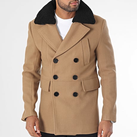 Frilivin - Manteau Col Mouton Marron