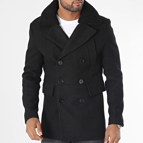 Frilivin - Manteau Col Mouton Noir