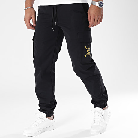 One Piece - Mugiwara Logo Cargo Pants Negro Oro