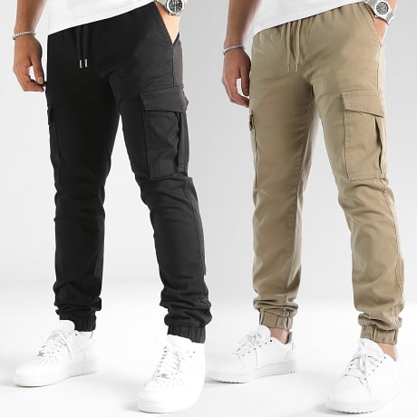 LBO - Lot De 2 Pantalons Cargo 2811 2713 Beige Noir