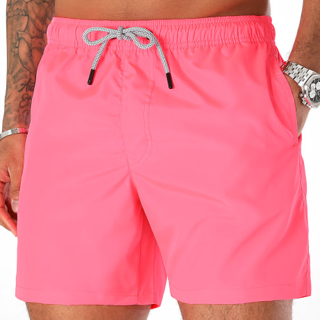 LBO - Short de baño liso 0302 rosa fluorescente