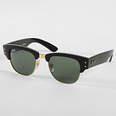 Ray-Ban - Occhiali da sole Mega Clubmaster RB0316S Nero Oro Verde