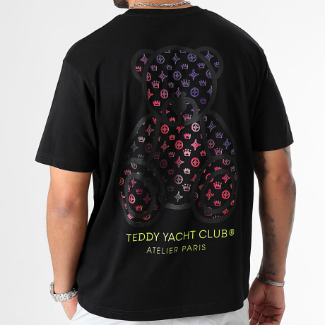 Teddy Yacht Club - Tee Shirt Oversize Large Street Couture Kleurverloop Zwart