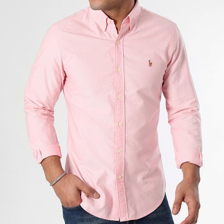 Polo Ralph Lauren - Chemise Manches Longues Slim Oxford Rose