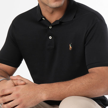 Polo Ralph Lauren - Polo Sleeve Custom Slim Fit Oxford Premium Zacht Katoen Zwart