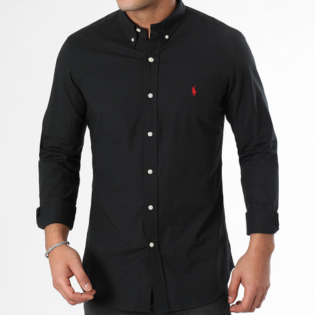 Polo Ralph Lauren - Chemise Manches Longues Slim Original Player Noir