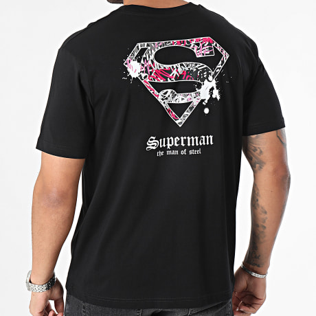 Superman - T-Shirt Oversize Superman Logo Graffiti Schwarz